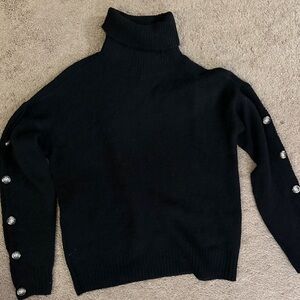 Black sweater with button detail
